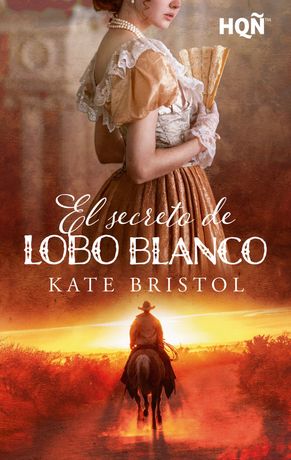 Portada: Una mujer con vestido y un hombre a caballo frente a una puesta de sol. El título dice 